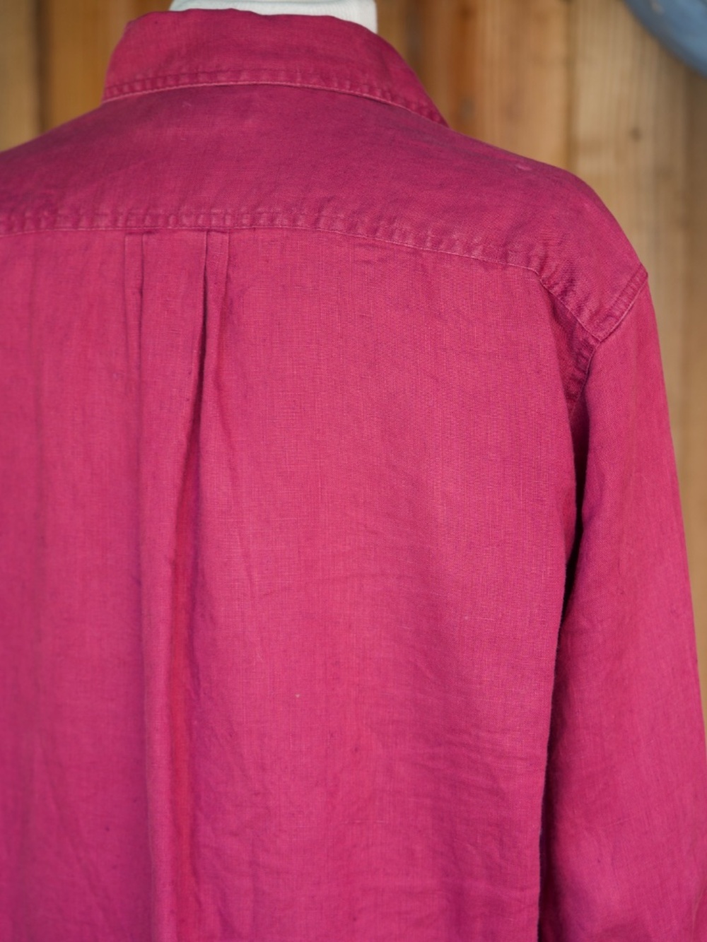 Vintage Eddie Bauer 100% Linen Magenta Long Sleeve Button Down Woman's M - Picture 12 of 15